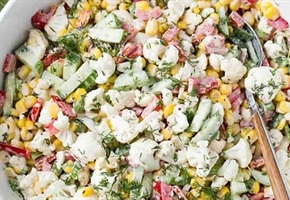 طرز تهیه سالاد گل کلم خوشمزه و مجلسی به روش رستورانی