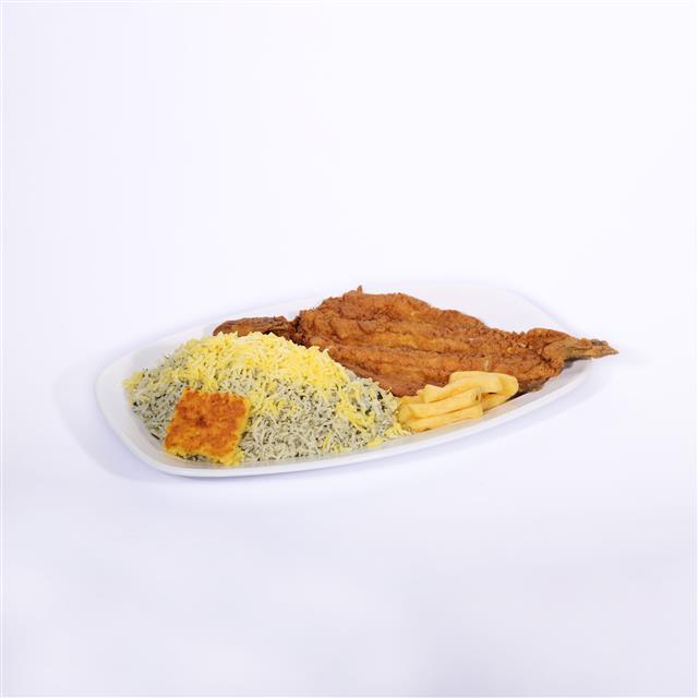 باقالی پلو با ماهی قزل الا