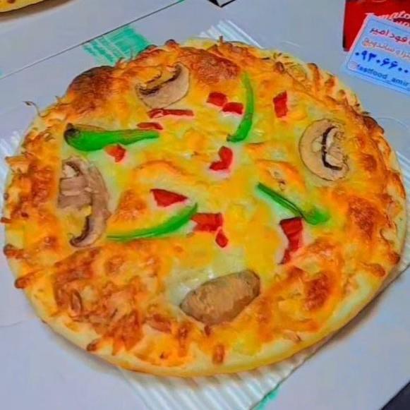 پیتزای تک نفره قارچ مرغ وژامبون گوشت