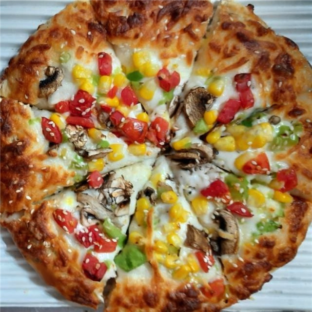 پیتزا قارچ و مرغ آمریکایی یک نفره