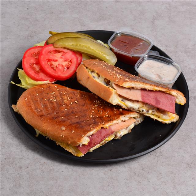 پنینی بیکن و مرغ