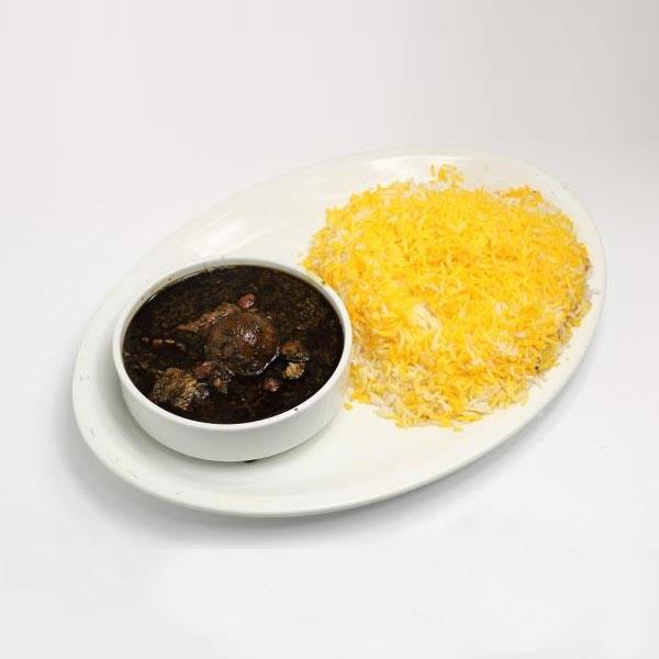 چلو خورشت قورمه سبزی