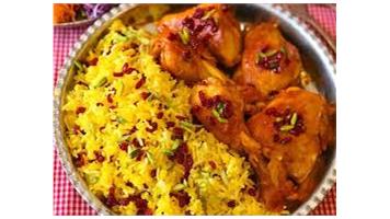 زرشک پلو با مرغ گارلت 